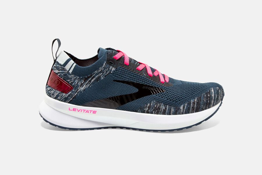 Brooks Levitate 4 Road Running Shoes Womens Navy/Black/Pink 951368-JML